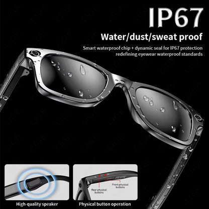 Camera Smart Music Glasses Make Receive Call Bluetooth Headset Recording Photo Recognition anti Blue Light UV Sunglasses