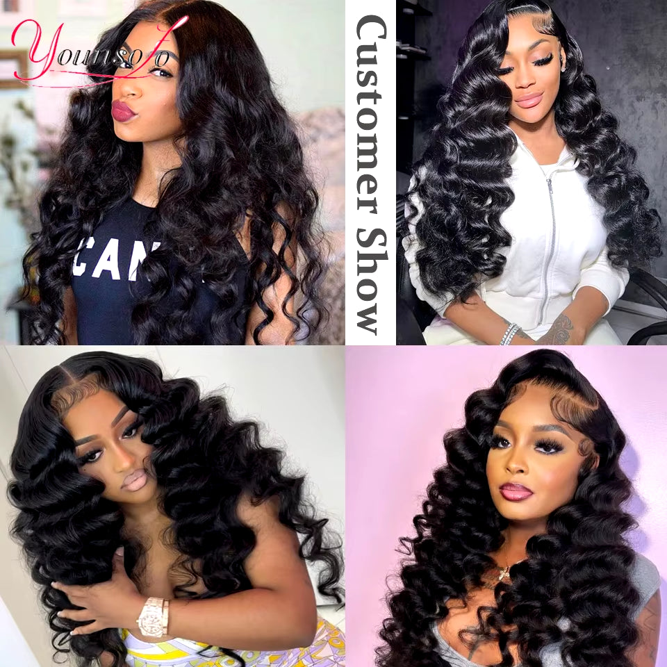 Younsolo Loose Wave Bundles Brazilian Human Hair Loose Weave Bundles 1/3/4/Pcs Lot Natural Color Human Hair Extensions for Women